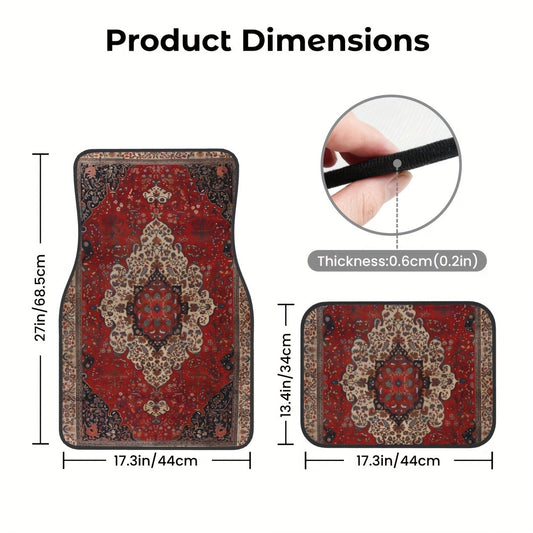 4pcs Bohemian European Pattern Car Floor Mats