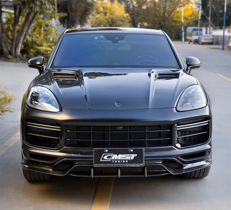 Porsche Cayenne Turbo 9Y0 (2018–2023) Carbon Fiber Front Lip – CMST Style