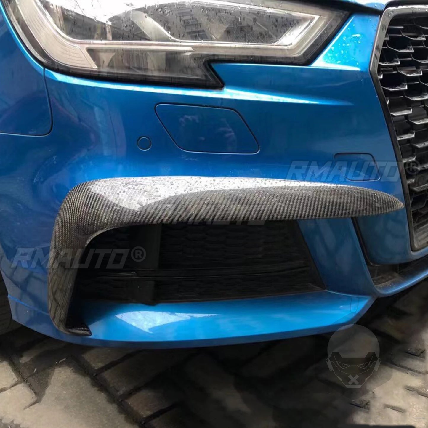2Pcs Carbon Fiber Front Bumper Vent Fender Splitter Air Intake Decoration Cover Trim for Audi A3 A4 S3 S4 2017 2018 2019