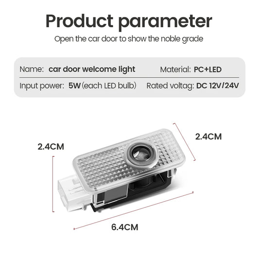 Car Door Welcome Lights AUDI Led Projector Lamps Decoration For Audi Sline A3 A1 A4 A6 B8 A5 B7 C7 A7 A8 B9 B6 C6 Q2 Q3 Q5 Q7 Q8 TT R