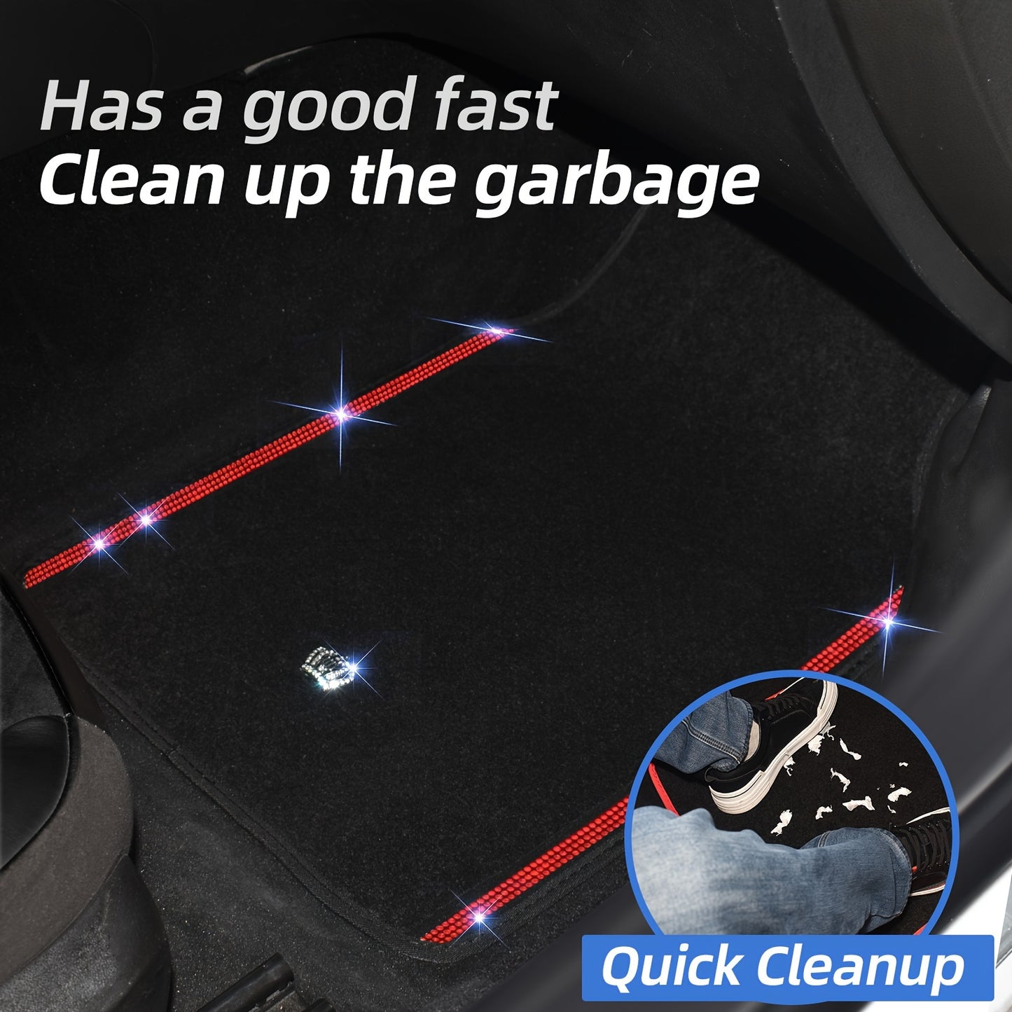 Luxury Diamond Crown Car Floor Mats – Universal Fit
