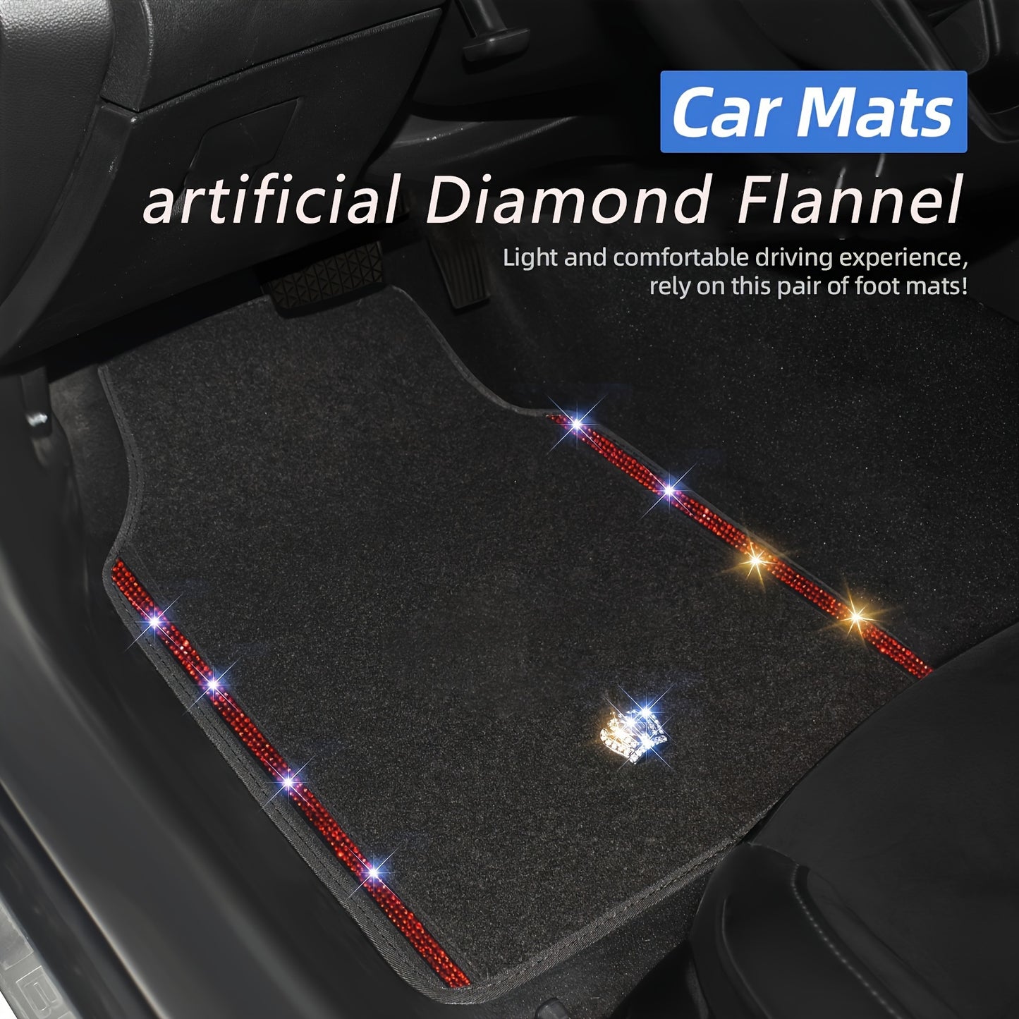 Luxury Diamond Crown Car Floor Mats – Universal Fit