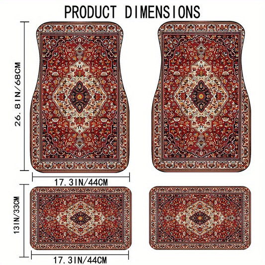 Set of 4 Vintage Moroccan Car Floor Mats
