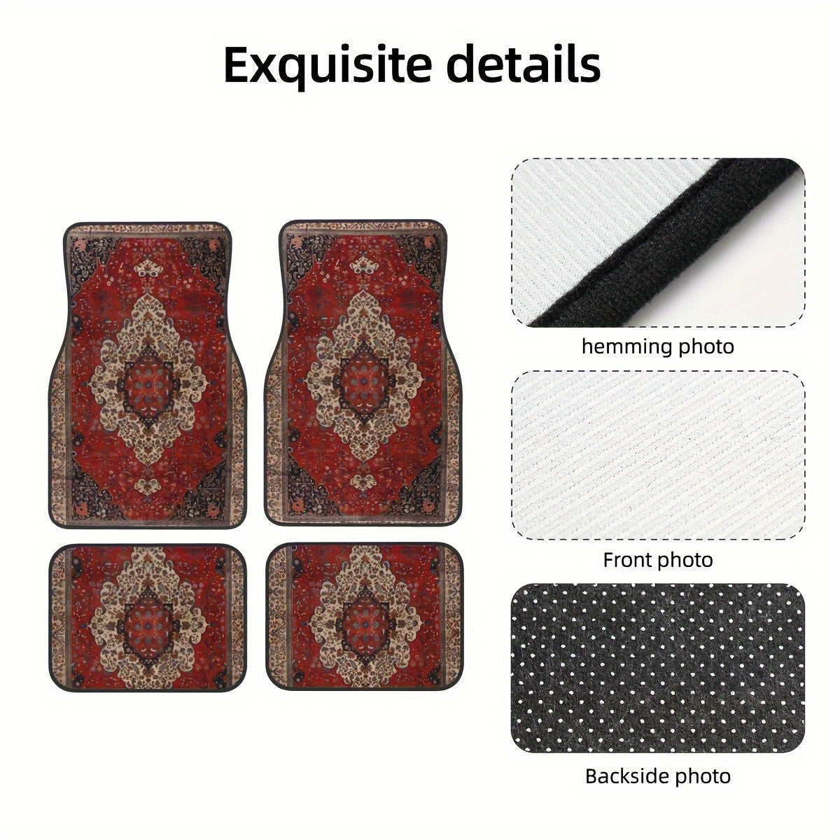 4pcs Bohemian European Pattern Car Floor Mats