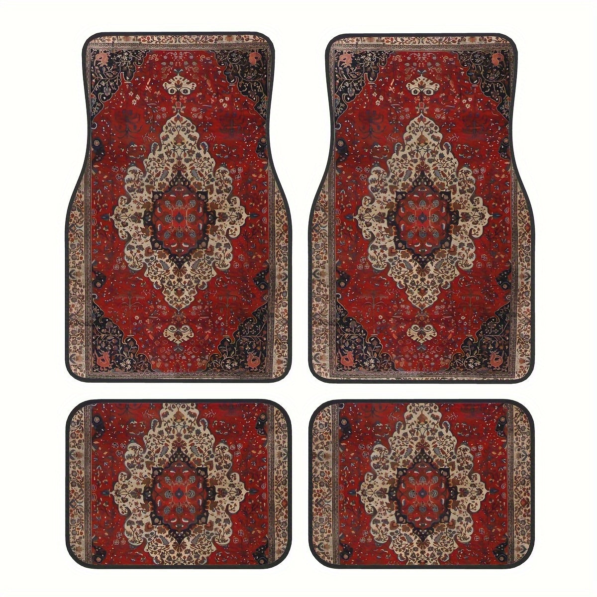 4pcs Bohemian European Pattern Car Floor Mats
