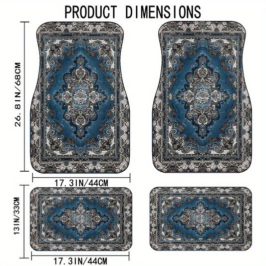 4pcs Moroccan Vintage Car Floor Mats