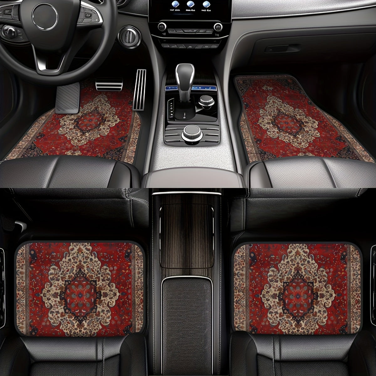 4pcs Bohemian European Pattern Car Floor Mats