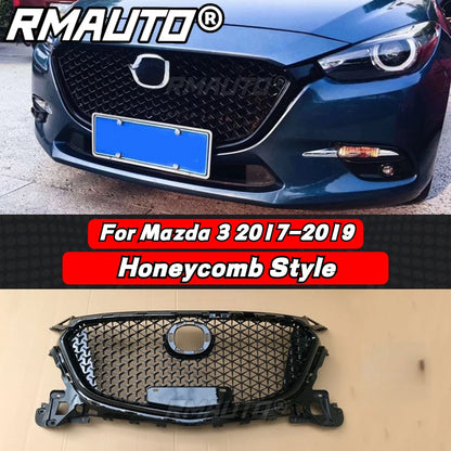 For Mazda 3 Axela 2014-2016 Front Bumper Grille Racing Grill Honeycomb Diamond Style Body Kit for Mazda 3 Axela Car Accessories