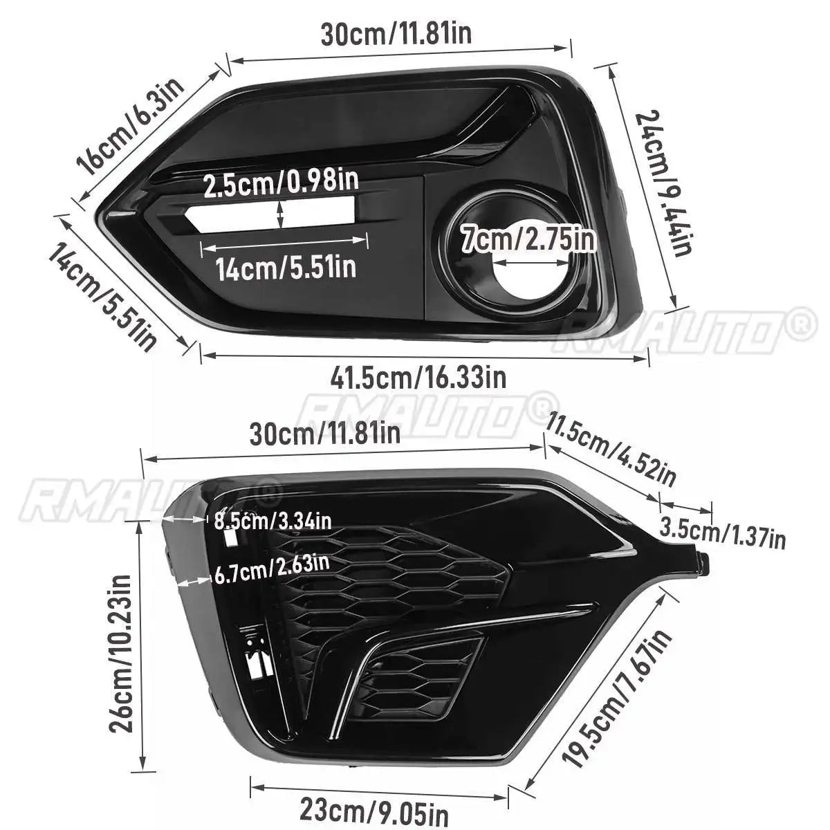 Civic Hatchback Black Fog Grilles 2016/2021