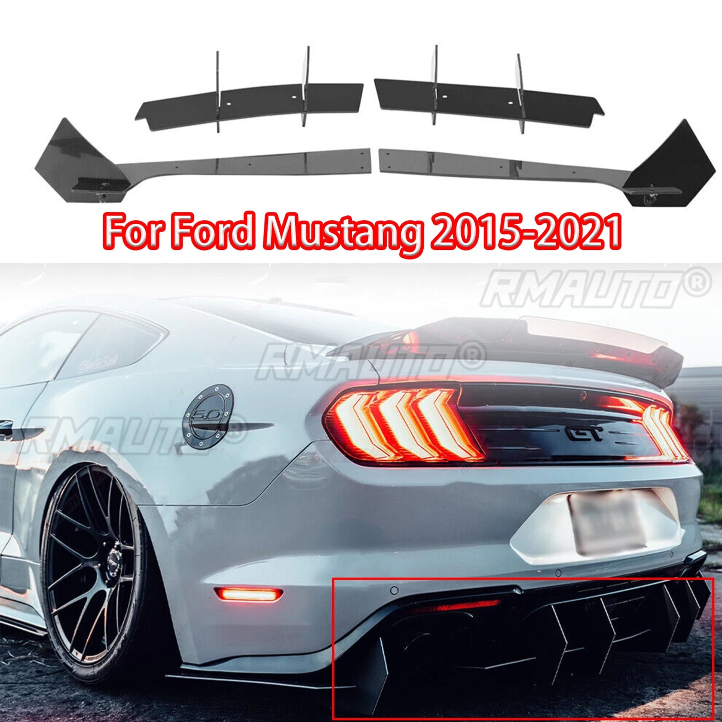 Rear Bumper Lip Diffuser for Ford Mustang (2018–2021)