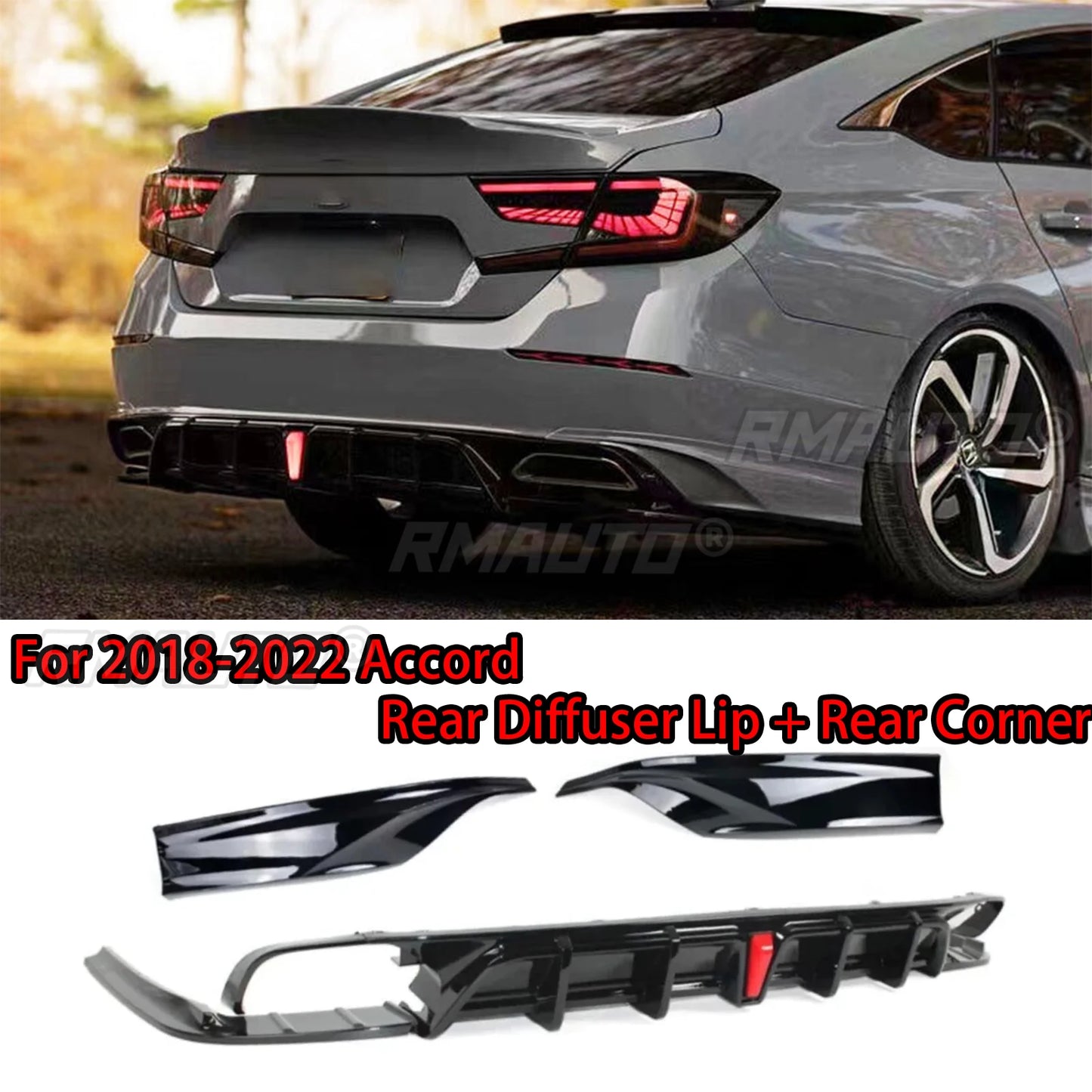 Yofer V2 Style Rear Diffuser Kit – Honda Accord 10th Gen (2018–2022)