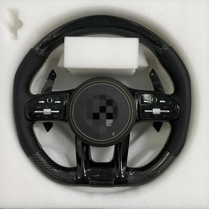 Mercedes-Benz Carbon Fiber Steering Wheel – Full Leather Performance Upgrade