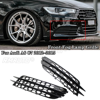 Front Fog Light Grille Covers for Audi A6 C7 (2012–2015)