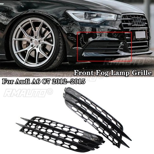Front Fog Light Grille Covers for Audi A6 C7 (2012–2015)