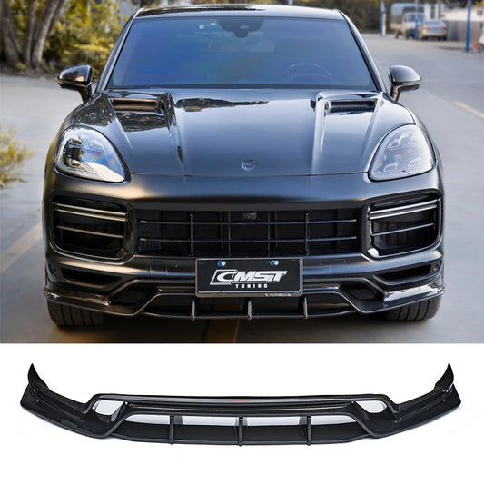 Porsche Cayenne Turbo 9Y0 (2018–2023) Carbon Fiber Front Lip – CMST Style
