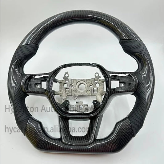 Honda Civic 11th Gen Carbon Fiber Steering Wheel – Perforated Leather Edition