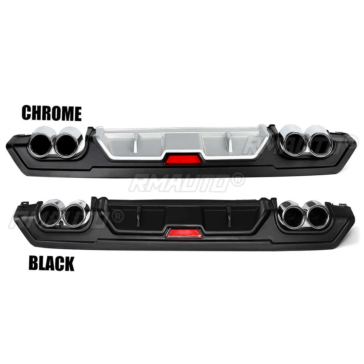 Rear Bumper Diffuser with Dual Exhaust Tips for Honda Civic (2016–2018)