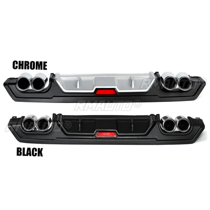 Rear Bumper Diffuser with Dual Exhaust Tips for Honda Civic (2016–2018)