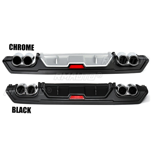 Rear Bumper Diffuser with Dual Exhaust Tips for Honda Civic (2016–2018)