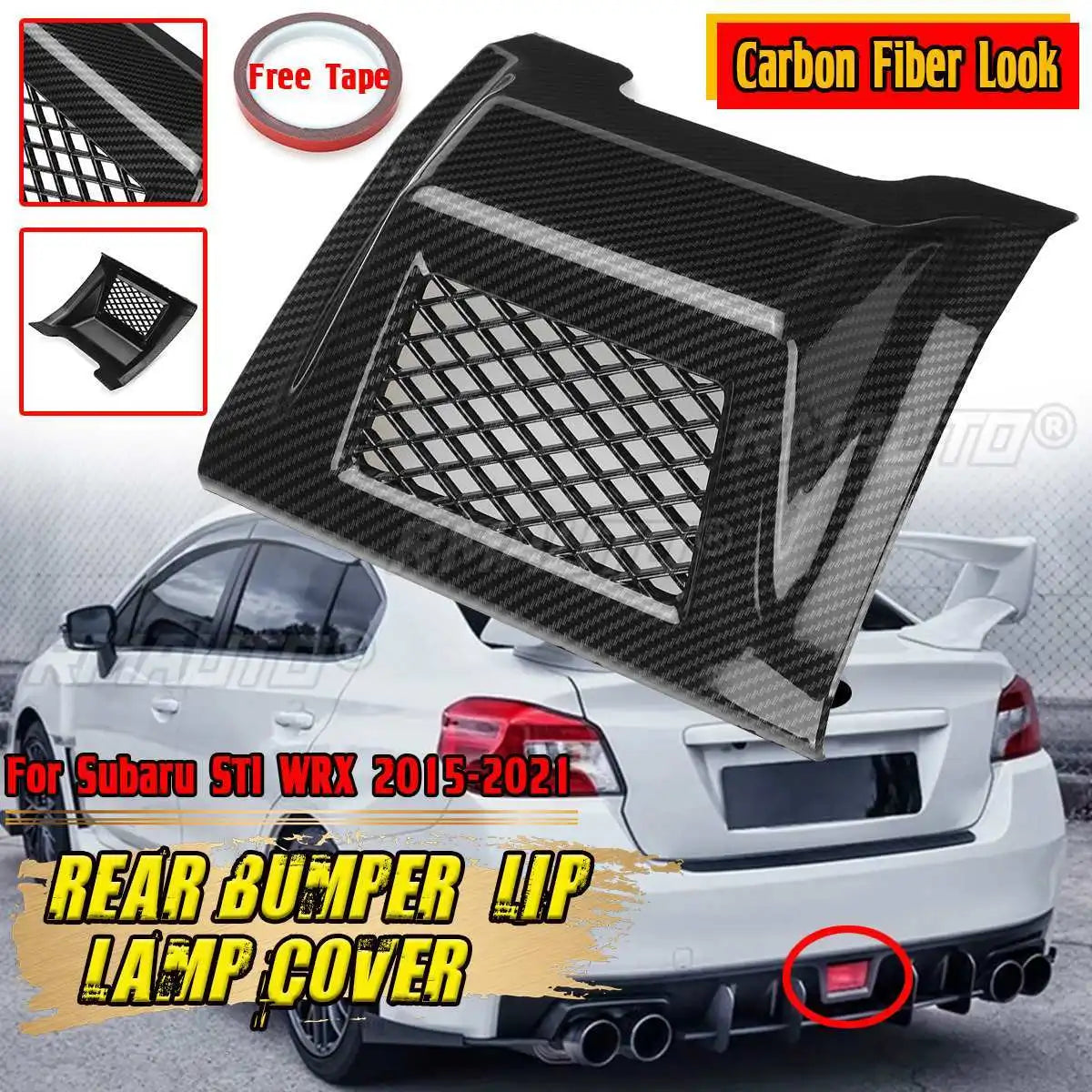 Carbon Fiber Style Rear Reflector Cover – Subaru WRX / STI (2015–2021)