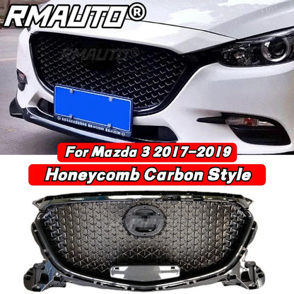For Mazda 3 Axela 2014-2016 Front Bumper Grille Racing Grill Honeycomb Diamond Style Body Kit for Mazda 3 Axela Car Accessories