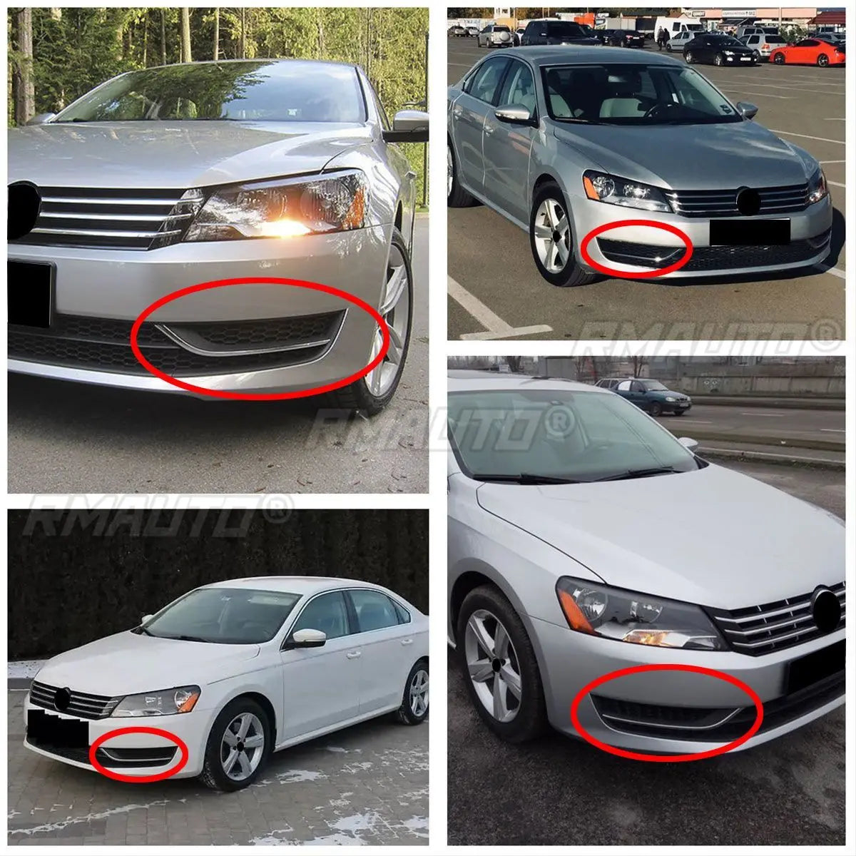 Fog Light Grille Covers for Volkswagen Passat 2012–2015 – Pair