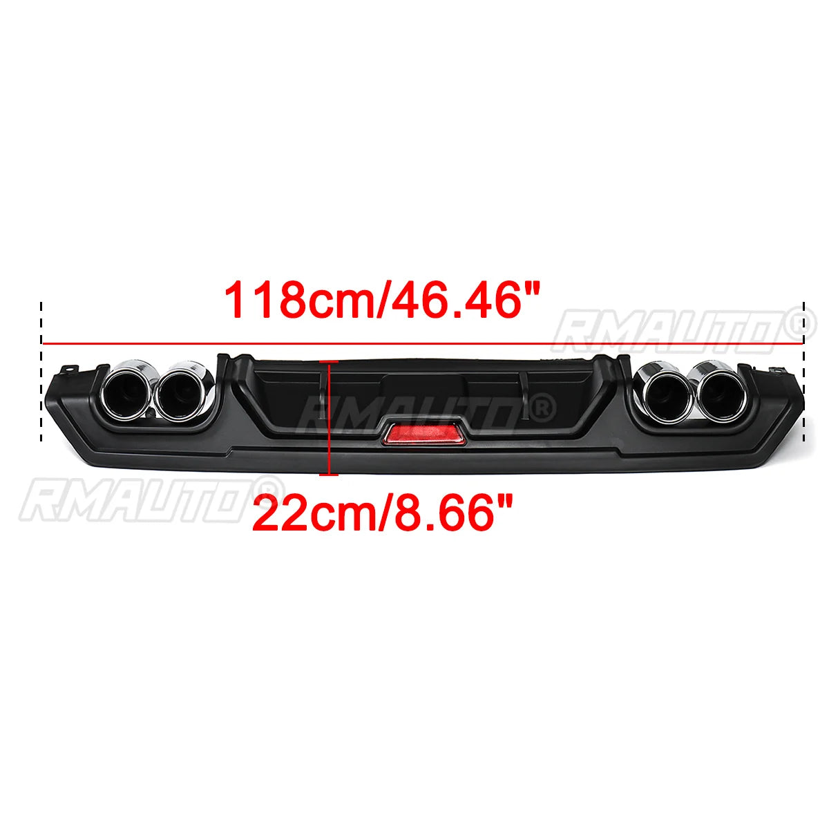 Rear Bumper Diffuser with Dual Exhaust Tips for Honda Civic (2016–2018)