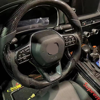 Honda Civic 11th Gen Carbon Fiber Steering Wheel – Perforated Leather Edition