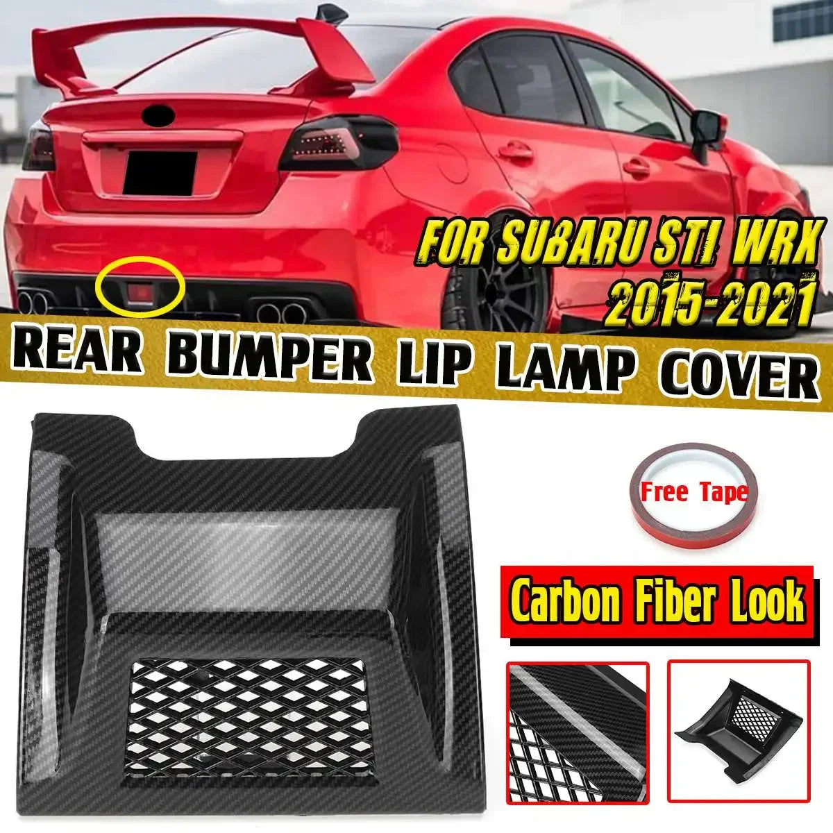 Carbon Fiber Style Rear Reflector Cover – Subaru WRX / STI (2015–2021)