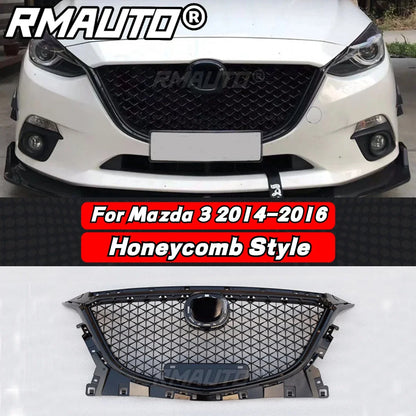 For Mazda 3 Axela 2014-2016 Front Bumper Grille Racing Grill Honeycomb Diamond Style Body Kit for Mazda 3 Axela Car Accessories