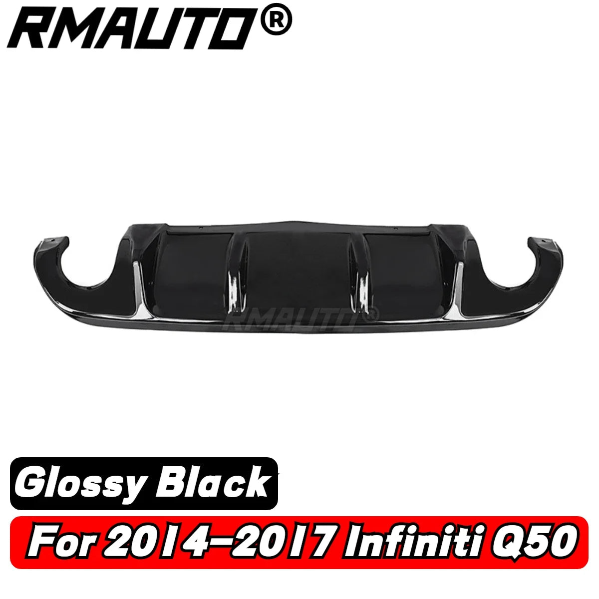 Rear Bumper Diffuser with LED Brake Light for Infiniti Q50 (2018–2019)