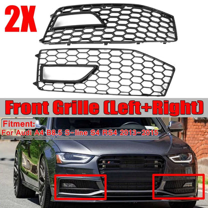 Gloss Black Front Fog Grille Set – Audi A4 B8.5 / S4 S-Line (2013–2015)