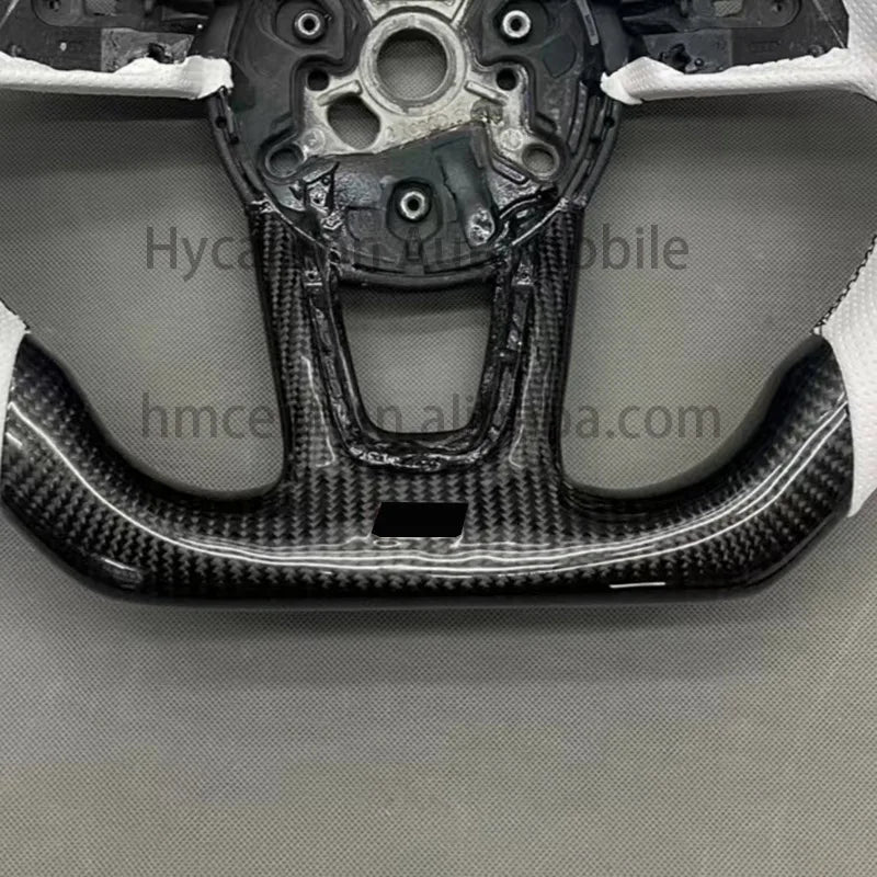 Audi A3 / A4 / A5 / A6 / Q3 / Q5 / A7 White Leather & Carbon Fiber Steering Wheel