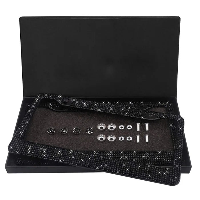 Luxury Crystal Rhinestone License Plate Frame – 2 Pack