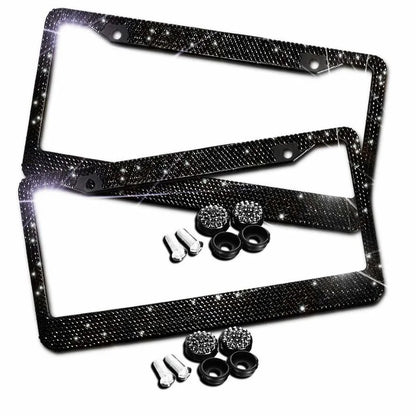Luxury Crystal Rhinestone License Plate Frame – 2 Pack