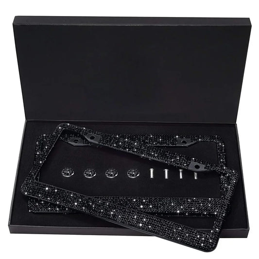 Luxury Crystal Rhinestone License Plate Frame – 2 Pack