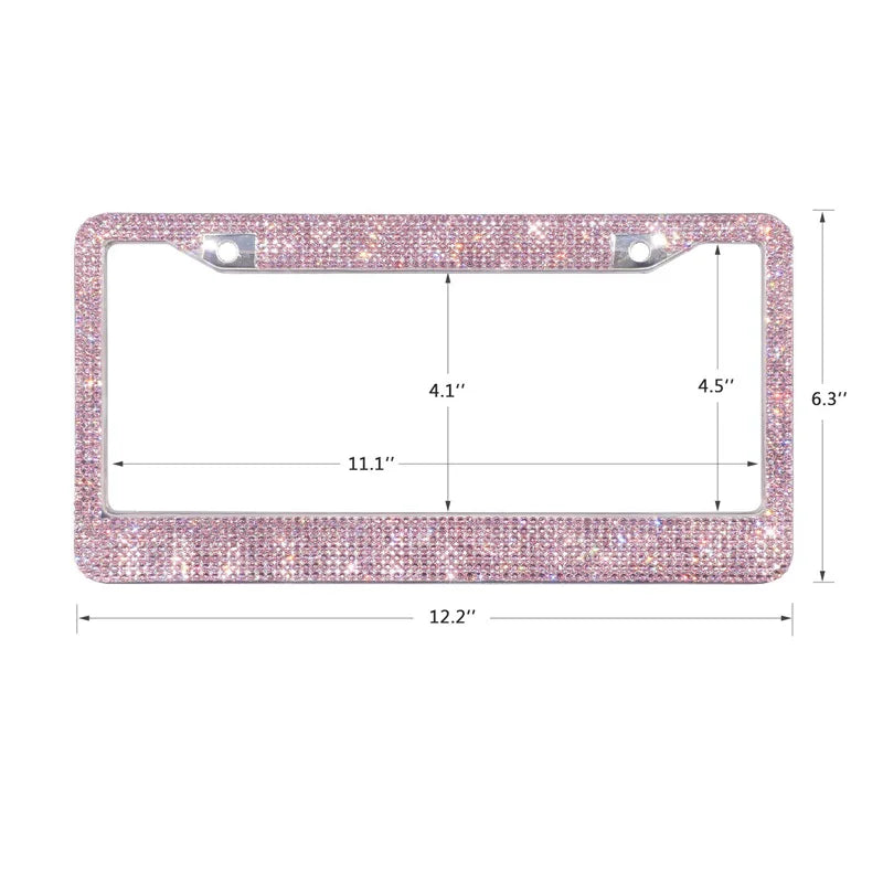 Luxury Crystal Rhinestone License Plate Frame – 2 Pack