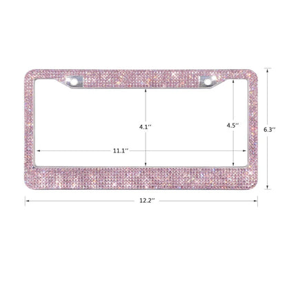 Luxury Crystal Rhinestone License Plate Frame – 2 Pack