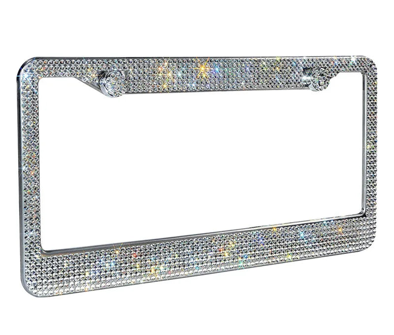 Luxury Crystal Rhinestone License Plate Frame – 2 Pack