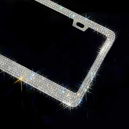 Luxury Crystal Rhinestone License Plate Frame – 2 Pack