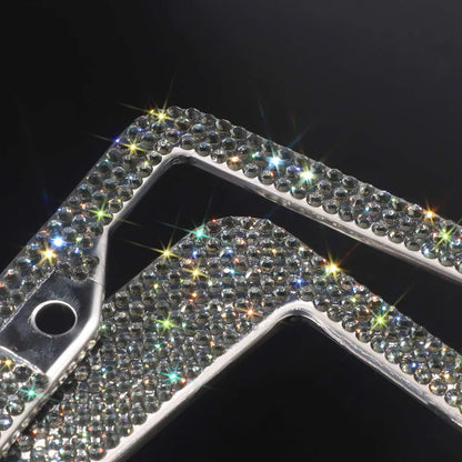 Luxury Crystal Rhinestone License Plate Frame – 2 Pack