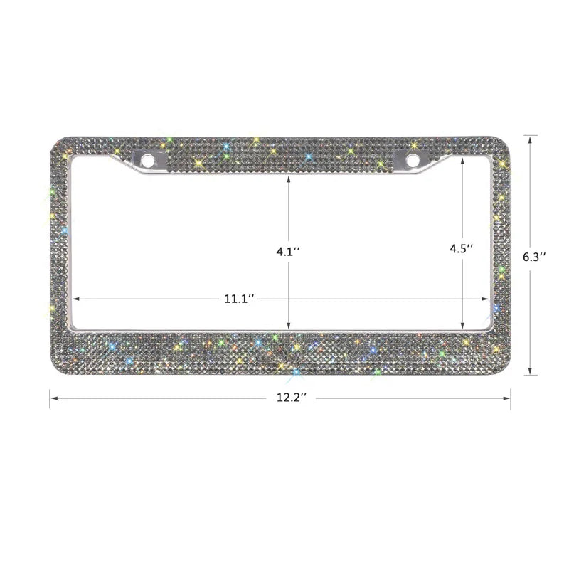 Luxury Crystal Rhinestone License Plate Frame – 2 Pack