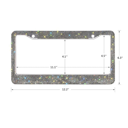 Luxury Crystal Rhinestone License Plate Frame – 2 Pack