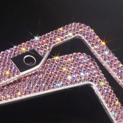 Luxury Crystal Rhinestone License Plate Frame – 2 Pack