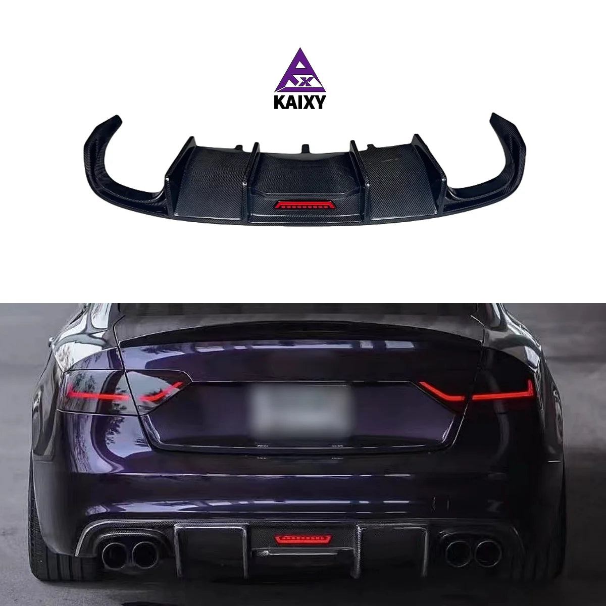 Audi A5 / S5 B8.5 Carbon Fiber Rear Diffuser with LED (2012–2016)