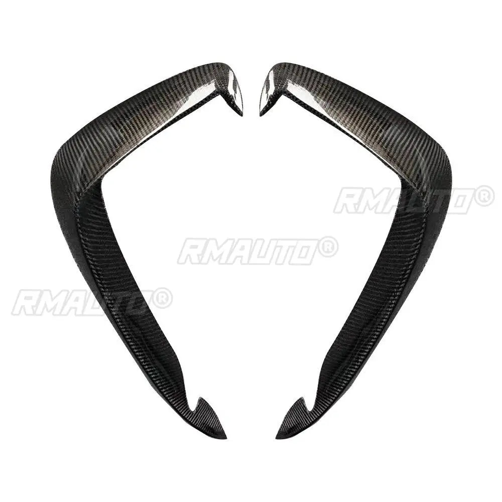 2Pcs Carbon Fiber Front Bumper Vent Fender Splitter Air Intake Decoration Cover Trim for Audi A3 A4 S3 S4 2017 2018 2019