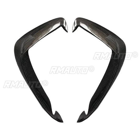 2Pcs Carbon Fiber Front Bumper Vent Fender Splitter Air Intake Decoration Cover Trim for Audi A3 A4 S3 S4 2017 2018 2019