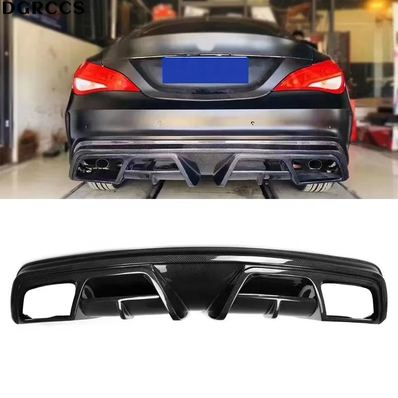 P Style Carbon Fiber Rear Diffuser – Mercedes-Benz CLA W117 (2013–2019)