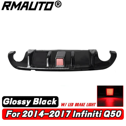Rear Bumper Diffuser with LED Brake Light for Infiniti Q50 (2018–2019)