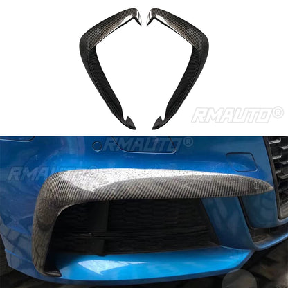 2Pcs Carbon Fiber Front Bumper Vent Fender Splitter Air Intake Decoration Cover Trim for Audi A3 A4 S3 S4 2017 2018 2019
